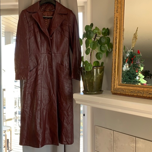 Vintage Jackets & Blazers - Vintage Full length leather coat